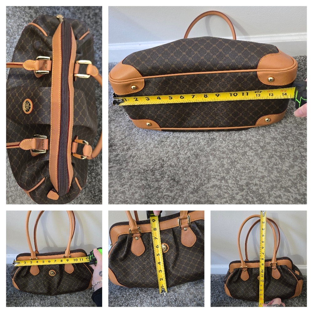 Rioni leather and coated canvas shoulder satchel, EUC - Picture 6 of 16